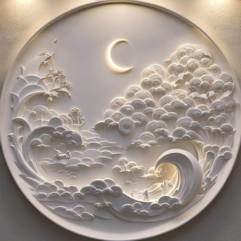 HOME DECORATION ITEMS FIBER GLASS SHEET    FGS 102  High Quality Wall Art 3D Carving Fiberglass Relief